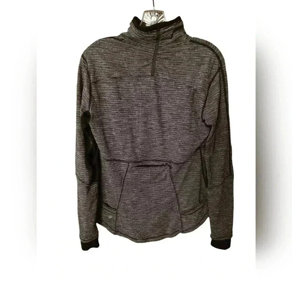 Lululemon Base Runner 1/2 Zip Coco Pique Black White / Black - Picture 5 of 5